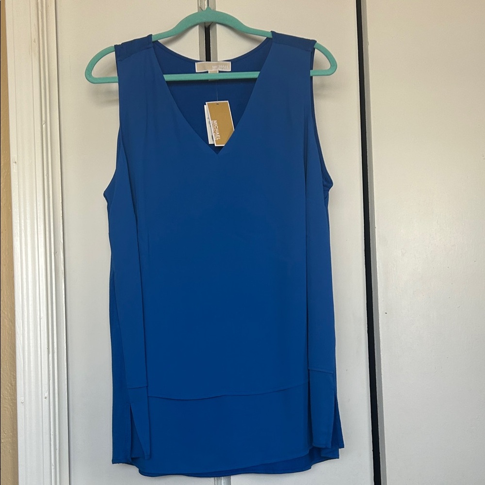 MICHAEL Michael Kors Royal Blue Sleeveless Blouse NWT